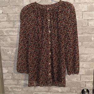 Frances Hart button down print shirt sz XS #L1